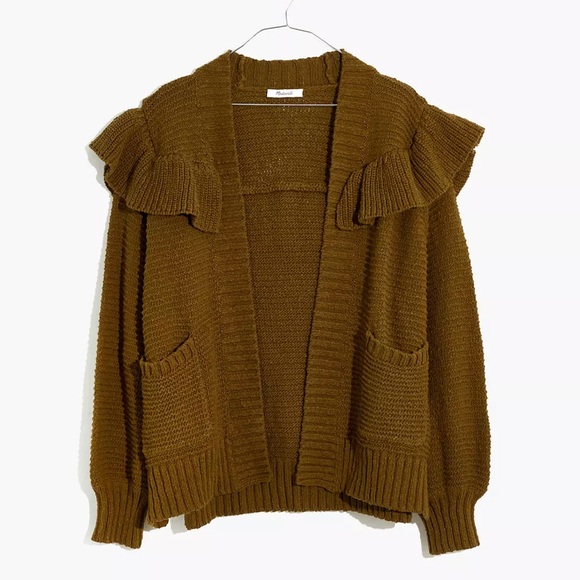 Madewell Ruffle Cardigan Sweater 